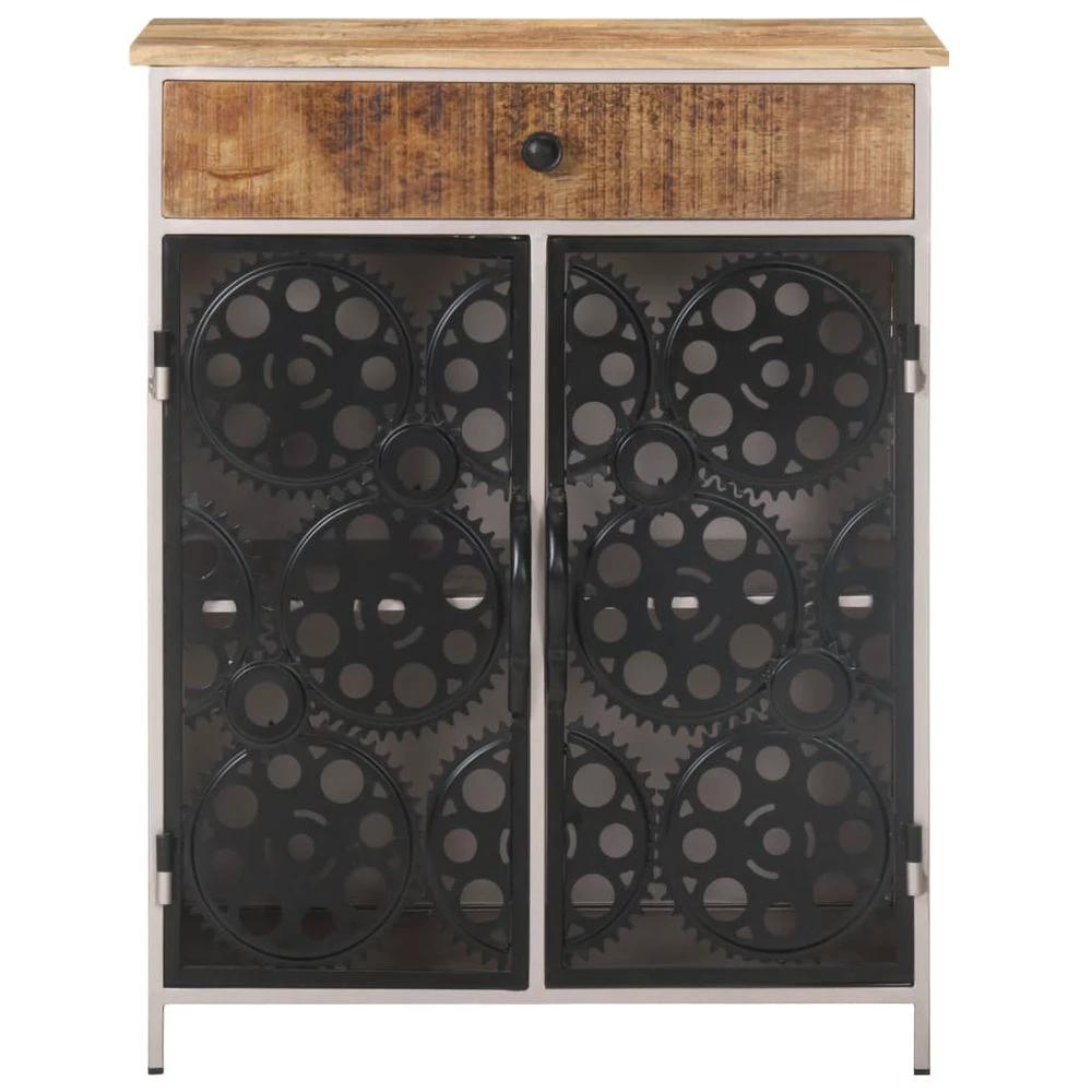 Sideboard 60x35x75 cm vidaXL Rough Mango Wood & Iron by vidaXL