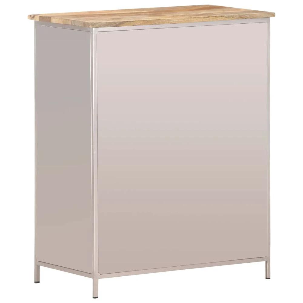 Sideboard 60x35x75 cm vidaXL Rough Mango Wood & Iron by vidaXL