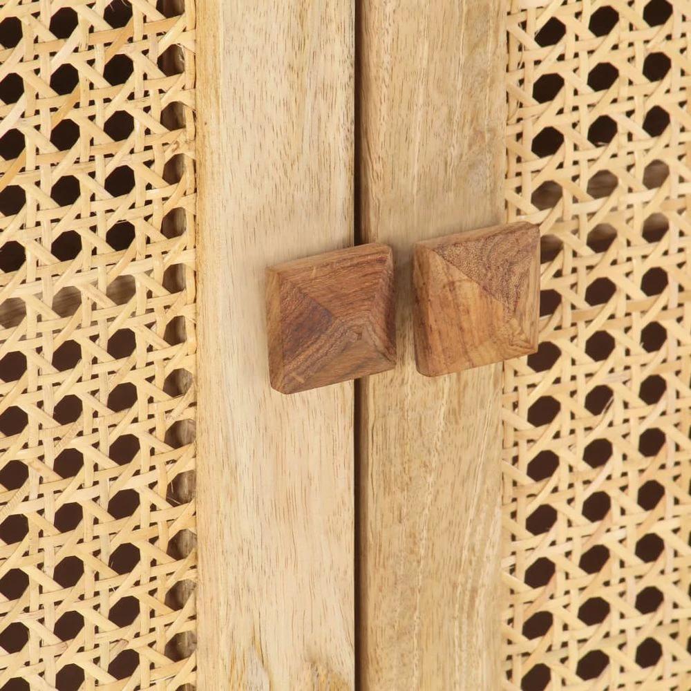 Sideboard 80x30x73 cm vidaXL Solid Mango Wood and Natural Cane by vidaXL