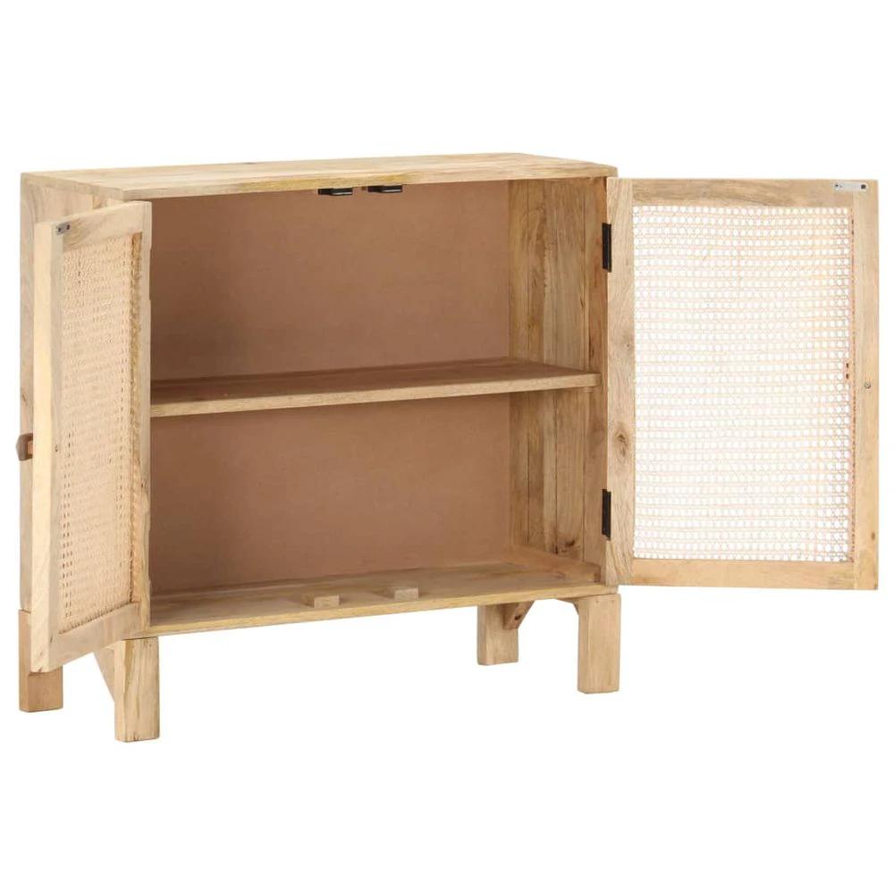 Sideboard 80x30x73 cm vidaXL Solid Mango Wood and Natural Cane by vidaXL