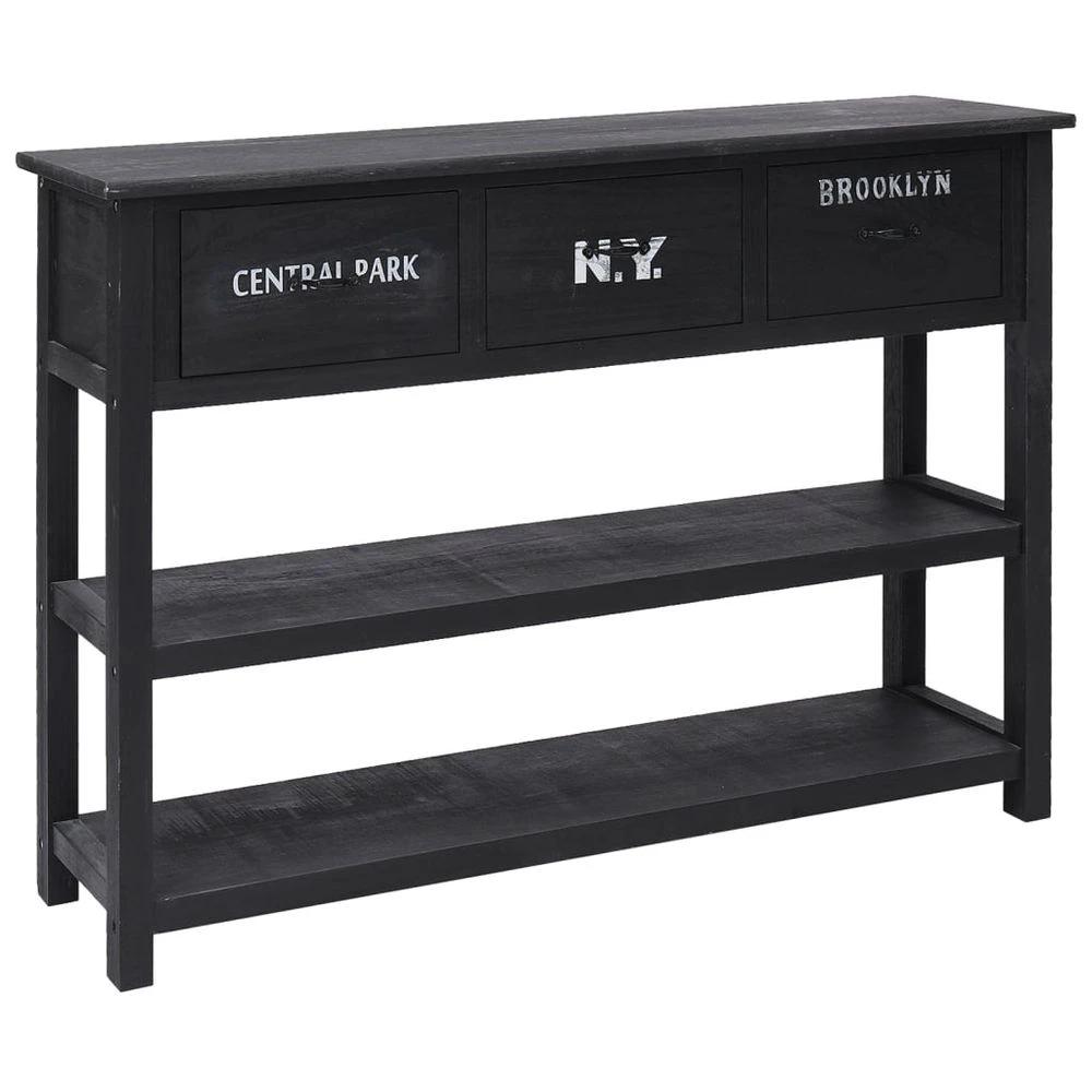 Sideboard Black 108x30x76 cm vidaXL Solid Wood Paulownia by vidaXL