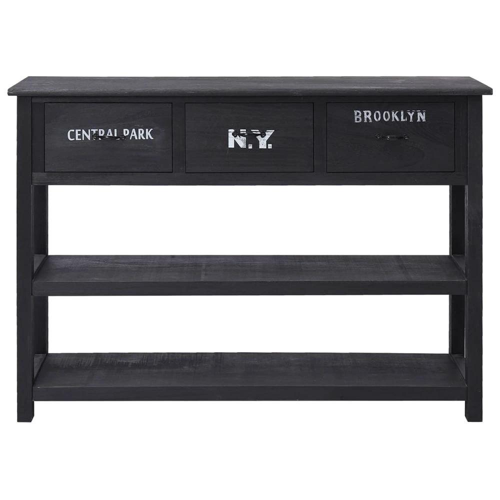 Sideboard Black 108x30x76 cm vidaXL Solid Wood Paulownia by vidaXL