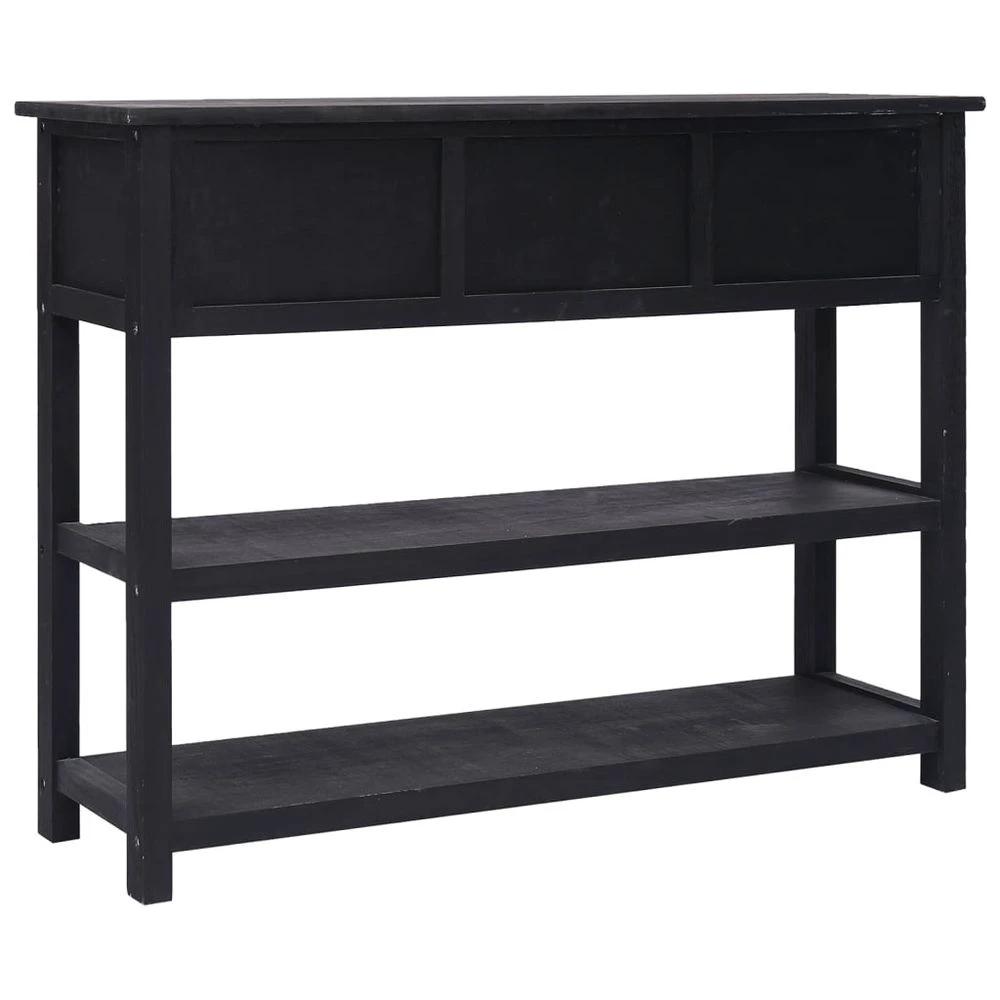 Sideboard Black 108x30x76 cm vidaXL Solid Wood Paulownia by vidaXL
