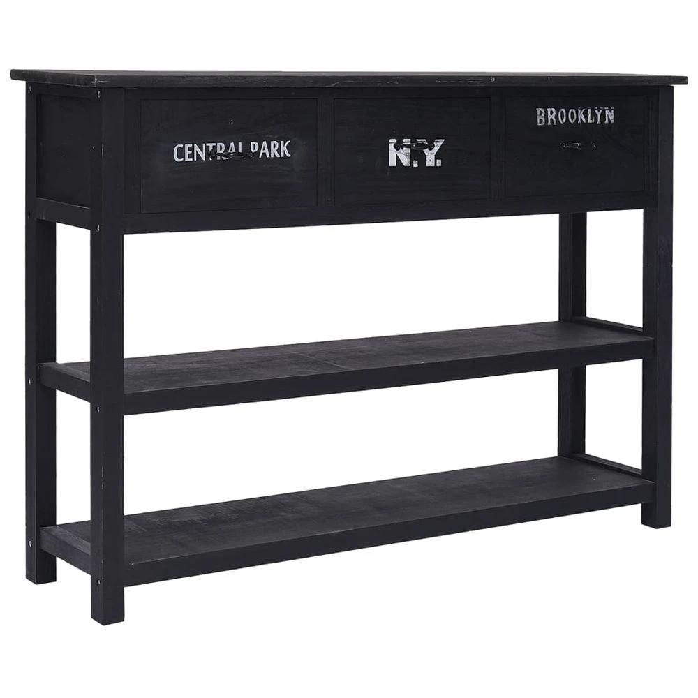 Sideboard Black 108x30x76 cm vidaXL Solid Wood Paulownia by vidaXL