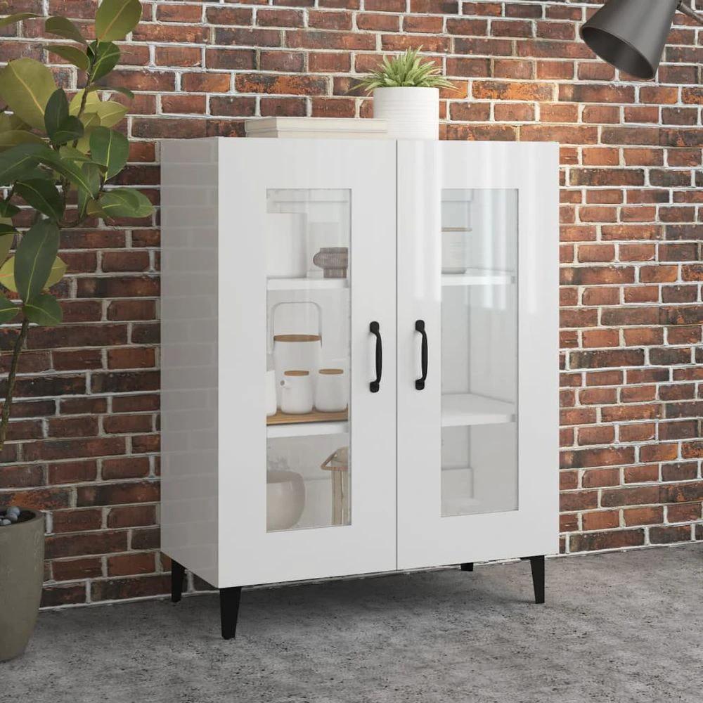 Sideboard High Gloss White 69.5x34x90 cm vidaXL Engineered Wood by vidaXL