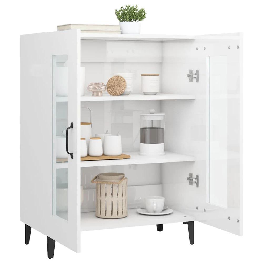 Sideboard High Gloss White 69.5x34x90 cm vidaXL Engineered Wood by vidaXL