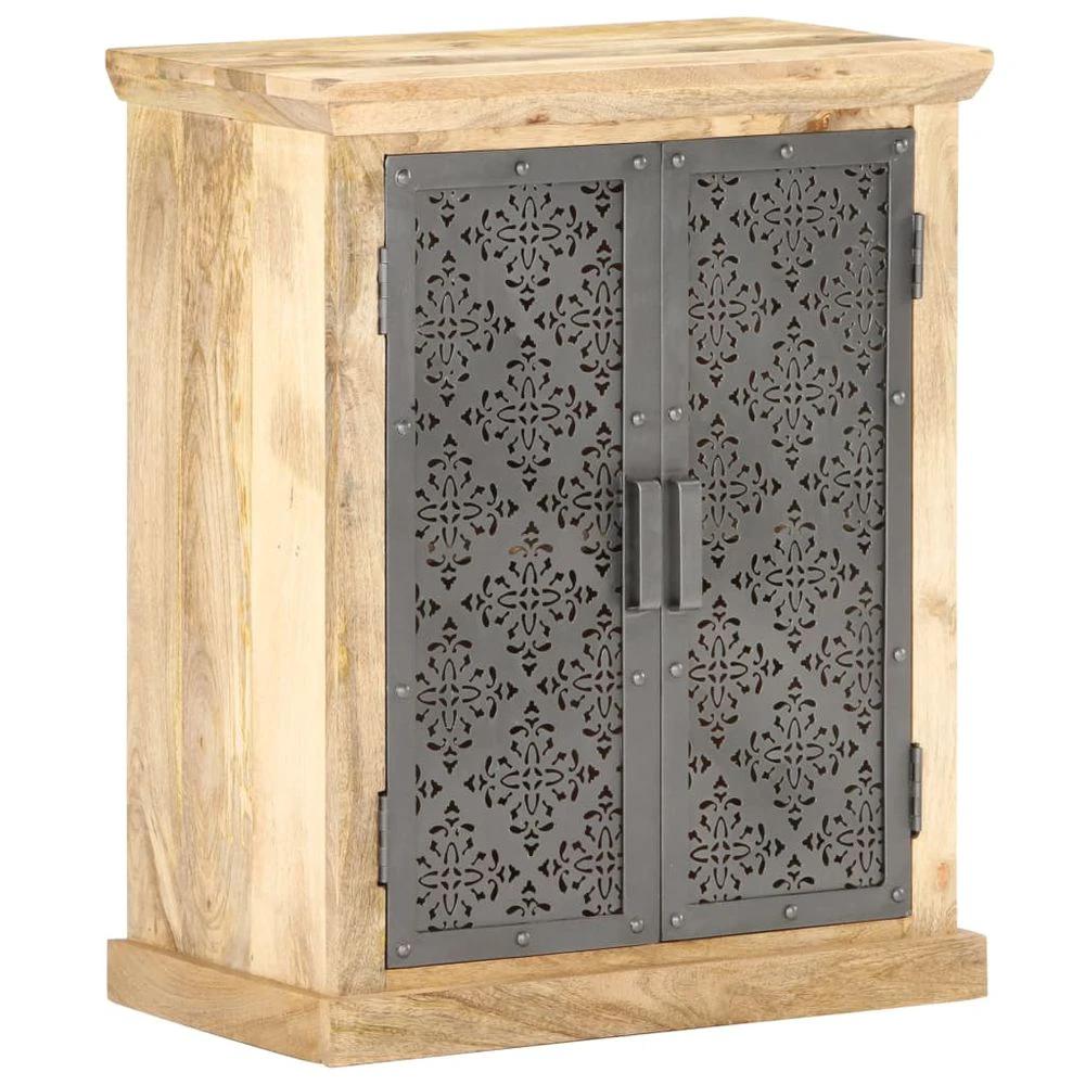 Sideboard with Steel Doors 60x35x75 cm vidaXL Solid Mango Wood by vidaXL