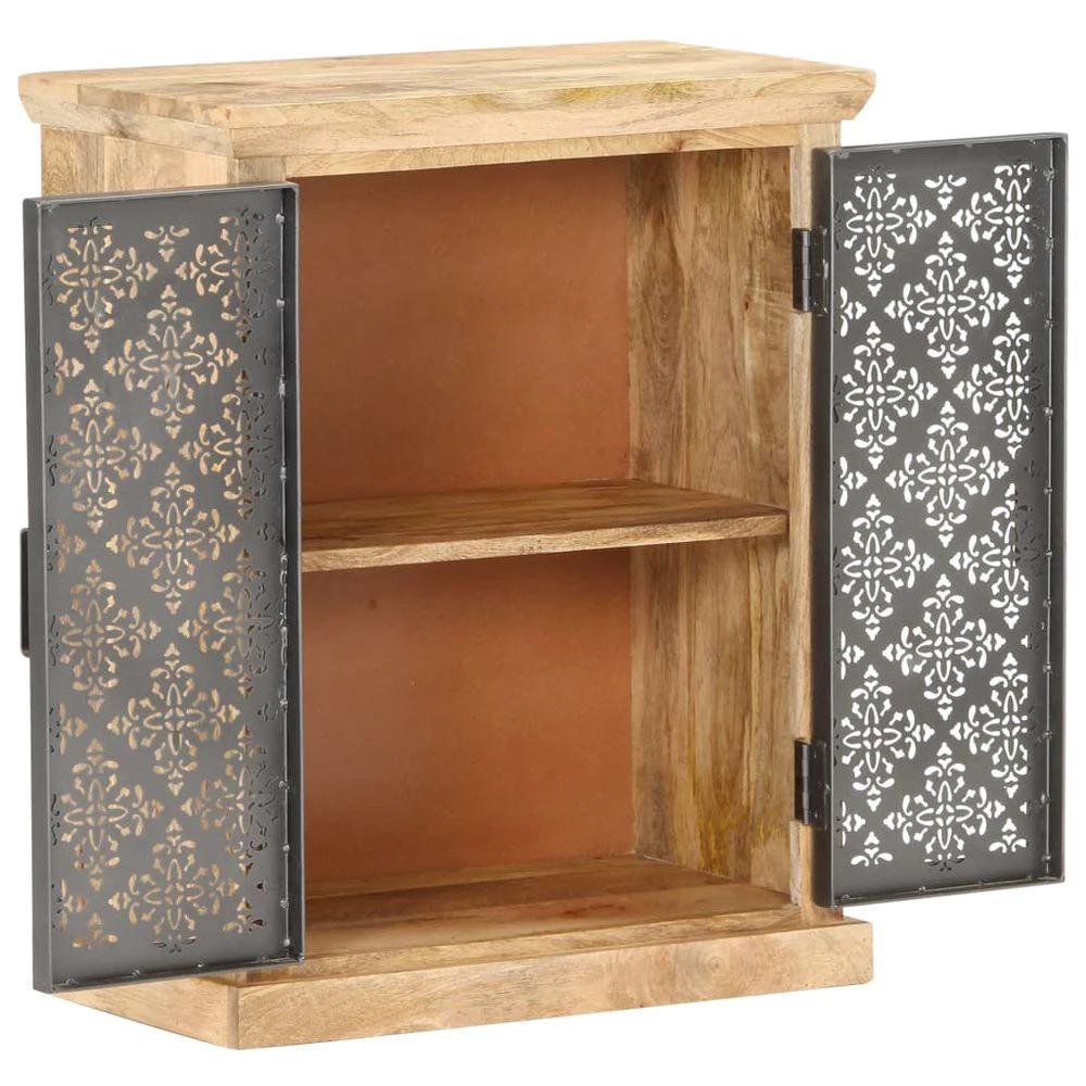 Sideboard with Steel Doors 60x35x75 cm vidaXL Solid Mango Wood by vidaXL