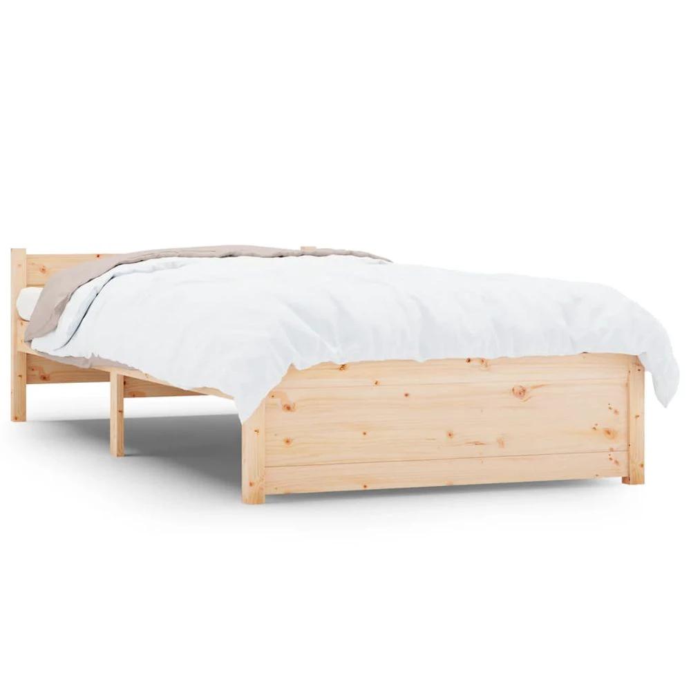 vidaXL Bed Frame Solid Wood 75x190 cm vidaXL Small Single - Uncategorized Single Bed