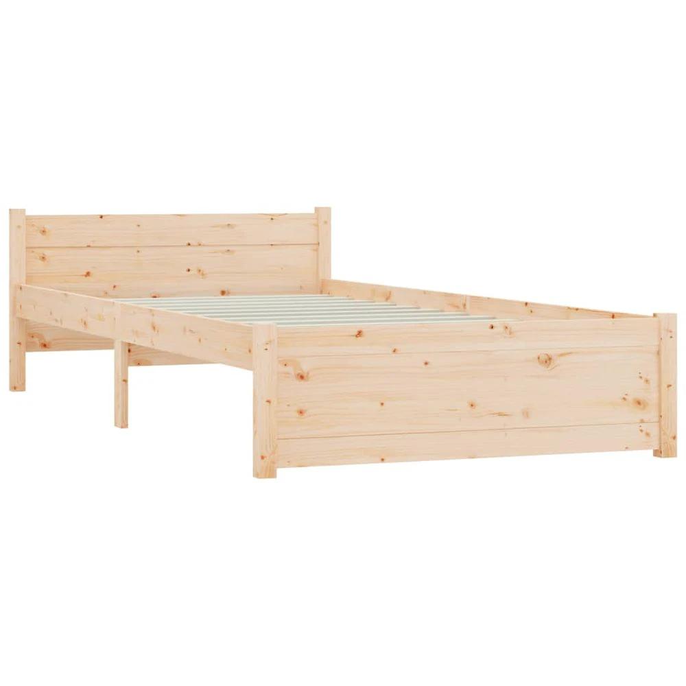 vidaXL Bed Frame Solid Wood 75x190 cm vidaXL Small Single - Uncategorized Single Bed
