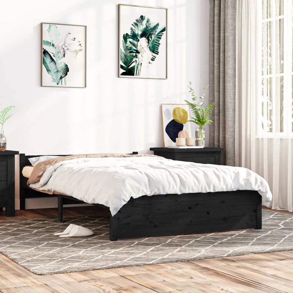 vidaXL Bed Frame Solid Wood 75x190 cm vidaXL Small Single - Uncategorized Single Bed