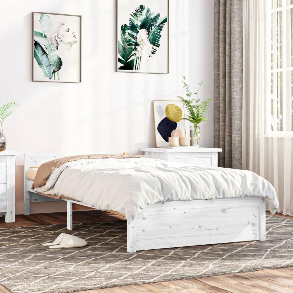 vidaXL Bed Frame Solid Wood 75x190 cm vidaXL Small Single - Uncategorized Single Bed