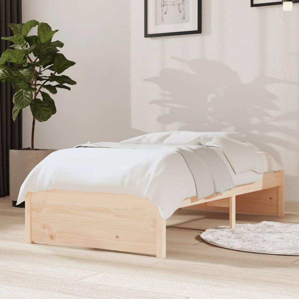 Bed Frame Solid Wood vidaXL 75x190 cm Small Single by vidaXL