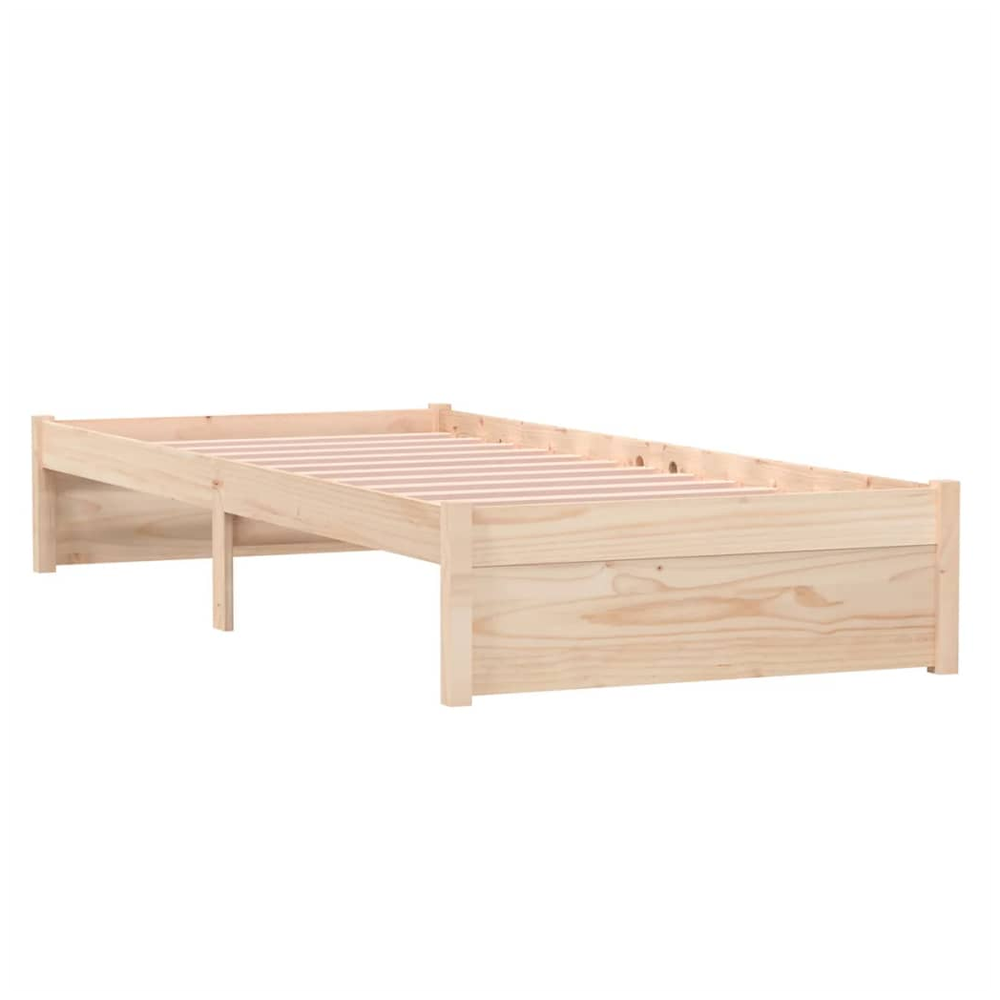 Bed Frame Solid Wood vidaXL 75x190 cm Small Single by vidaXL