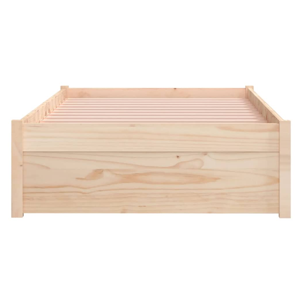 Bed Frame Solid Wood vidaXL 75x190 cm Small Single by vidaXL