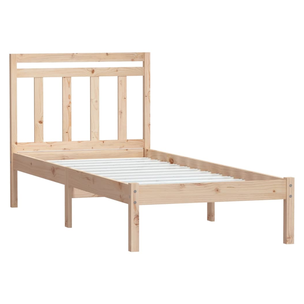 Bed Frame 75x190 cm Small vidaXL Single Solid Wood by vidaXL