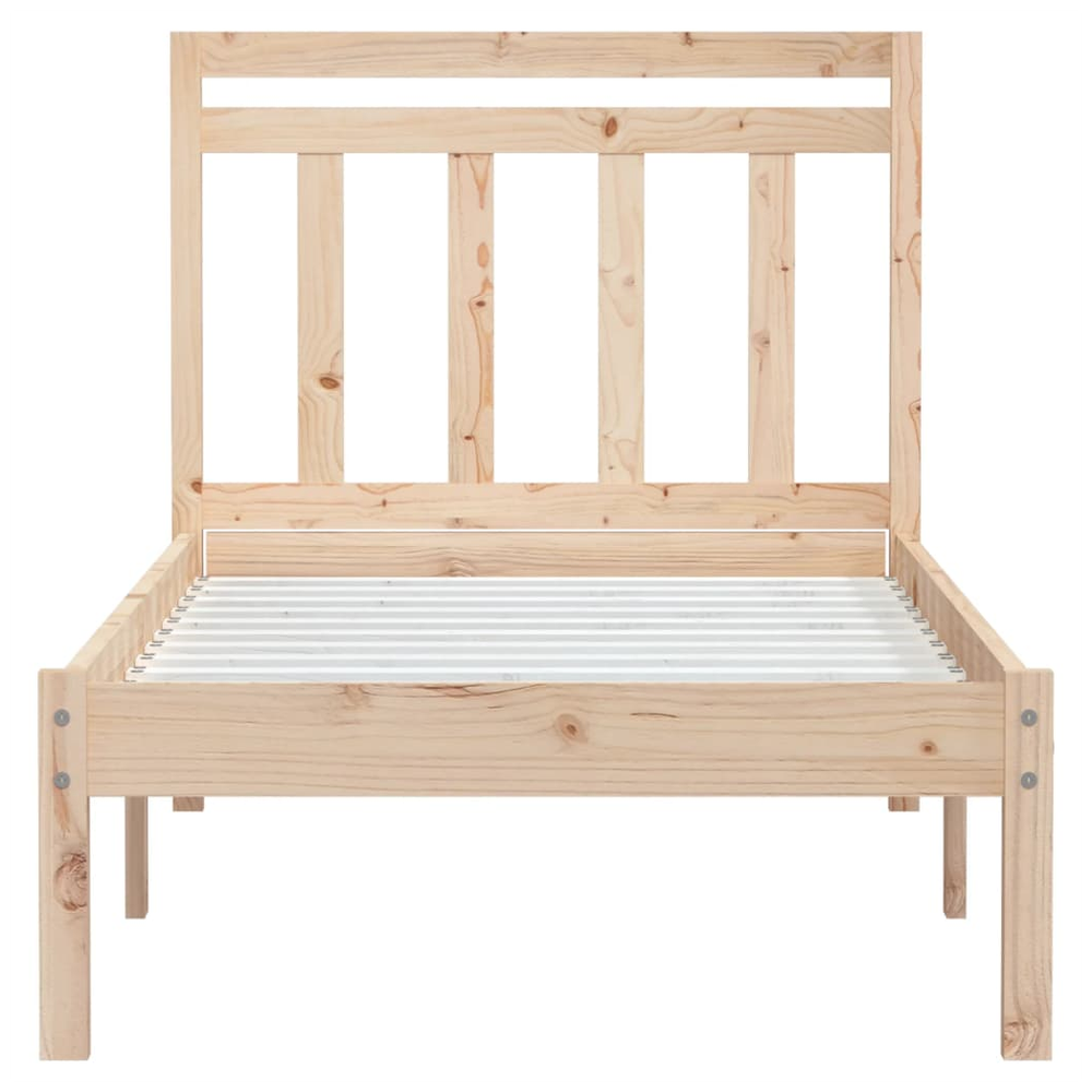 Bed Frame 75x190 cm Small vidaXL Single Solid Wood by vidaXL