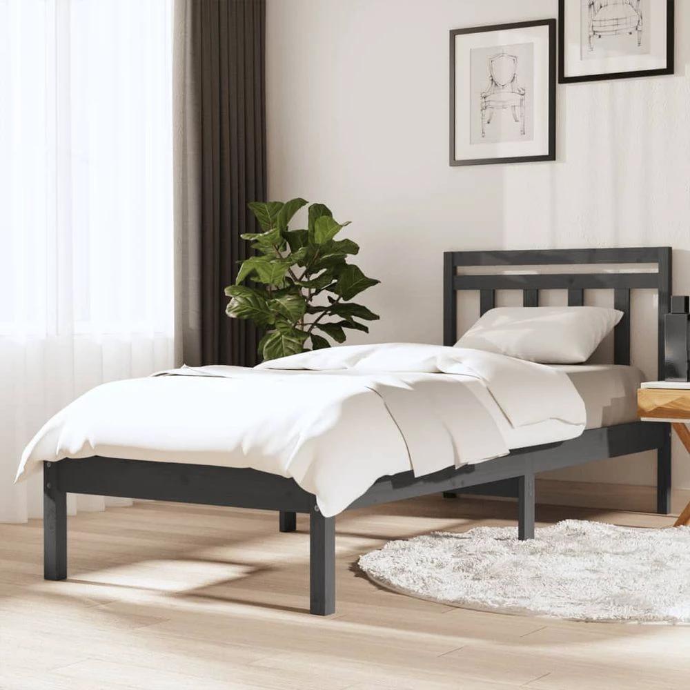 Bed Frame 75x190 cm Small vidaXL Single Solid Wood by vidaXL