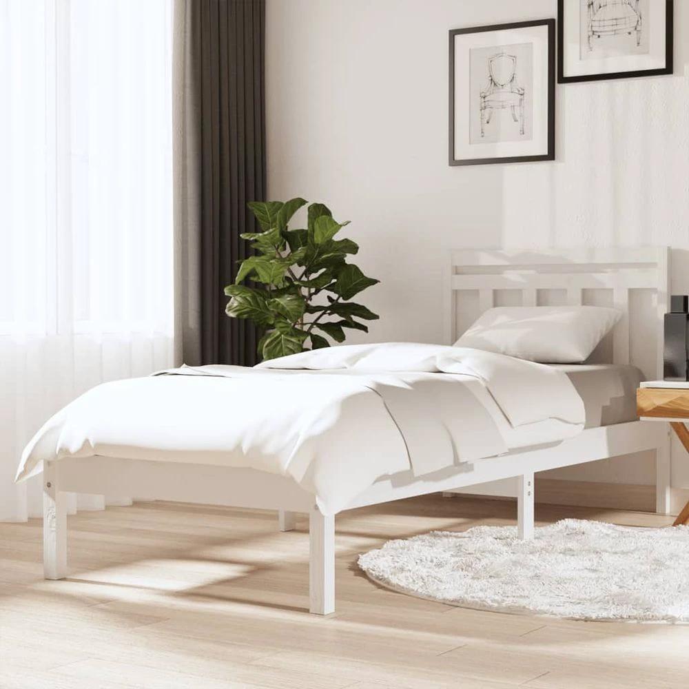 Bed Frame 75x190 cm Small vidaXL Single Solid Wood by vidaXL
