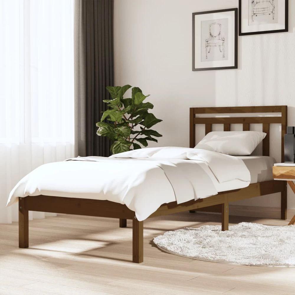 Bed Frame 75x190 cm Small vidaXL Single Solid Wood by vidaXL