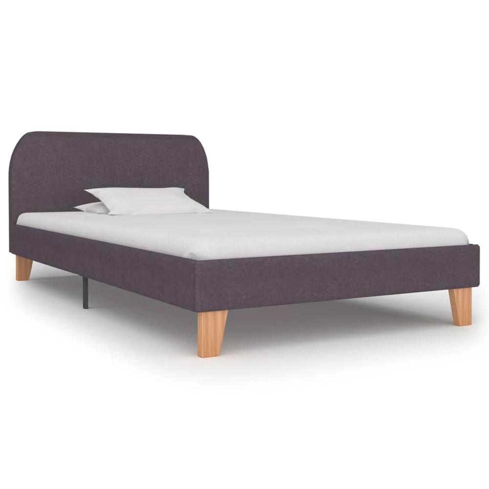 Bed Frame Taupe Fabric 90x190 cm vidaXL Single by vidaXL