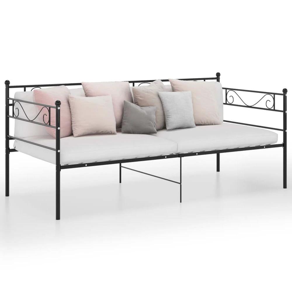 vidaXL Sofa Bed Frame Black Metal 90x200 cm by vidaXL