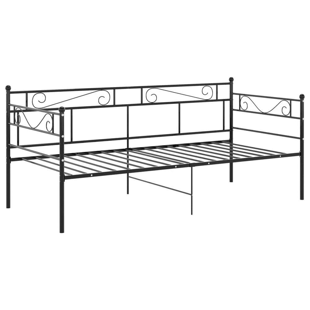 vidaXL Sofa Bed Frame Black Metal 90x200 cm by vidaXL