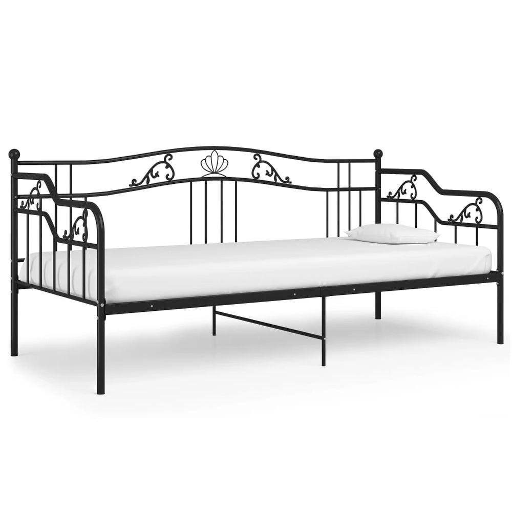 vidaXL Sofa Bed Frame Black Metal 90x200 cm by vidaXL