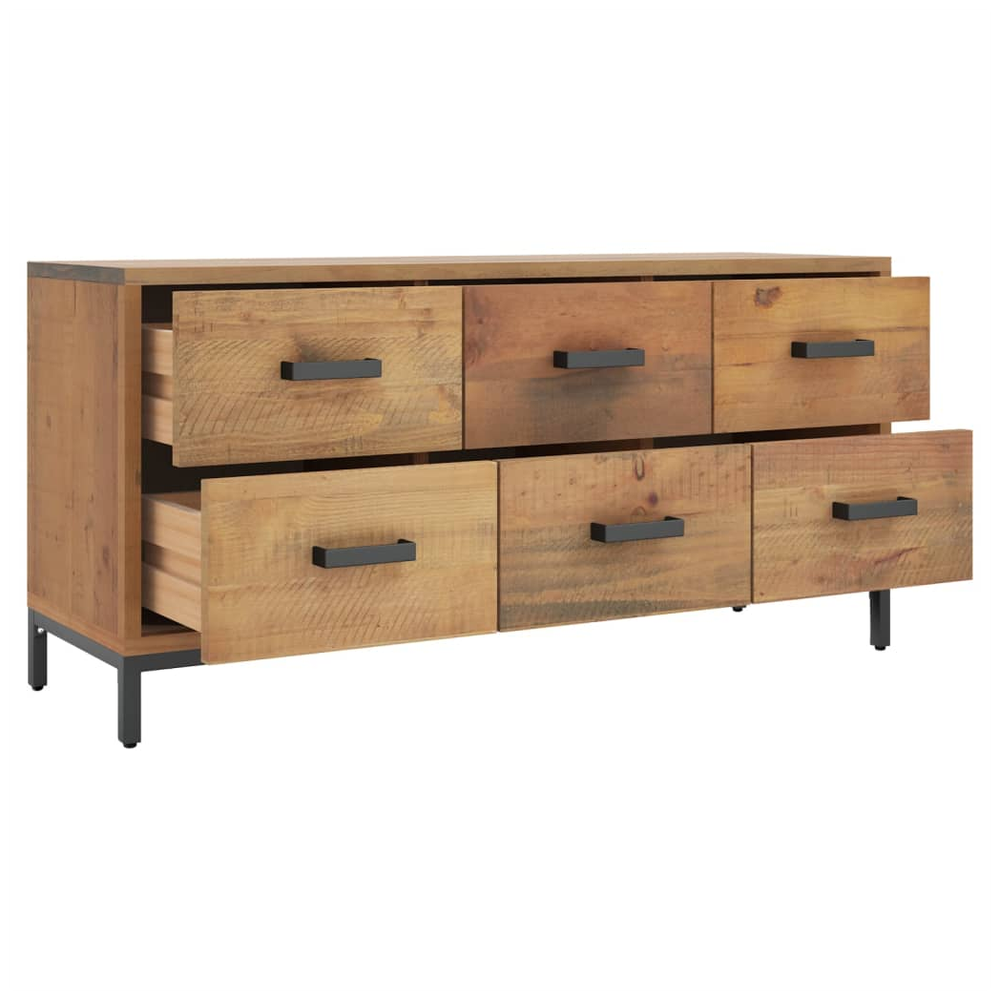 Storage Cabinet Brown vidaXL 110x30x45 cm Solid Pinewood - Storage Box from vidaXL