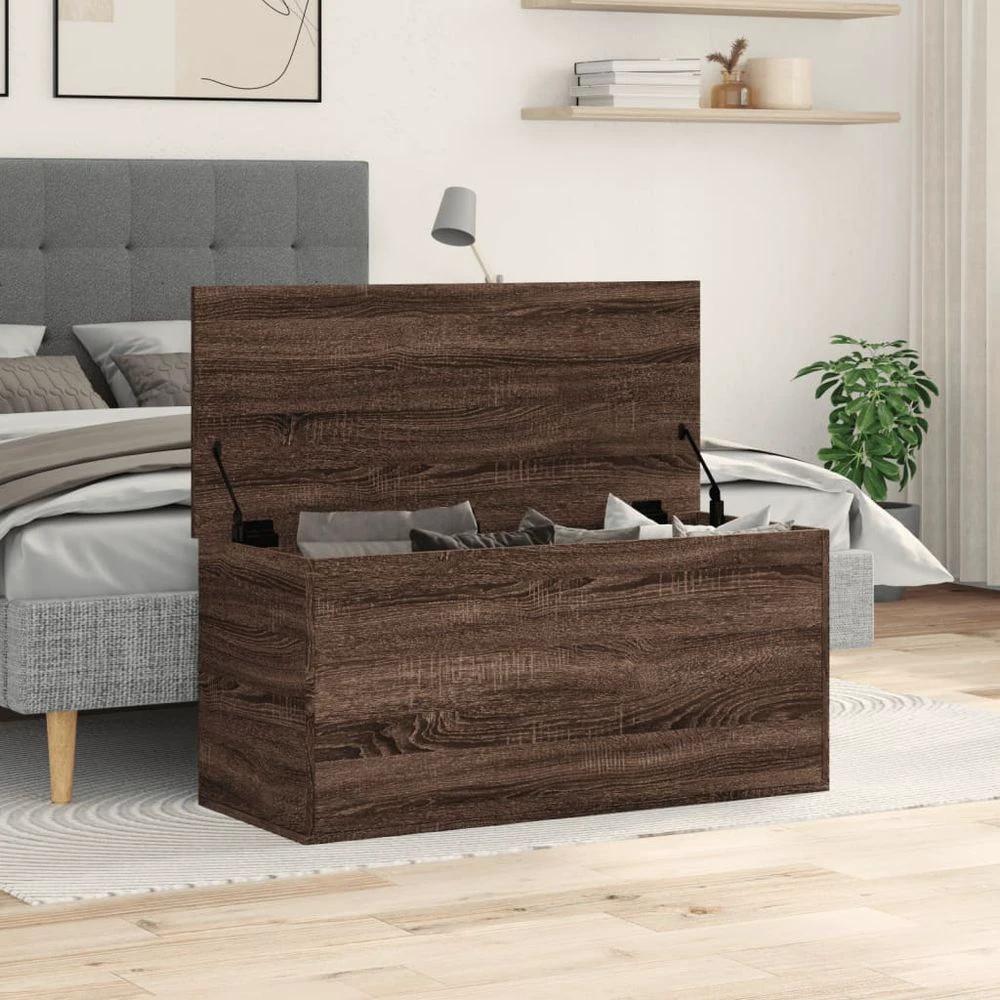 vidaXL Storage Box Brown Oak 100x42x46 cm vidaXL Engineered Wood - Uncategorized Storage Box