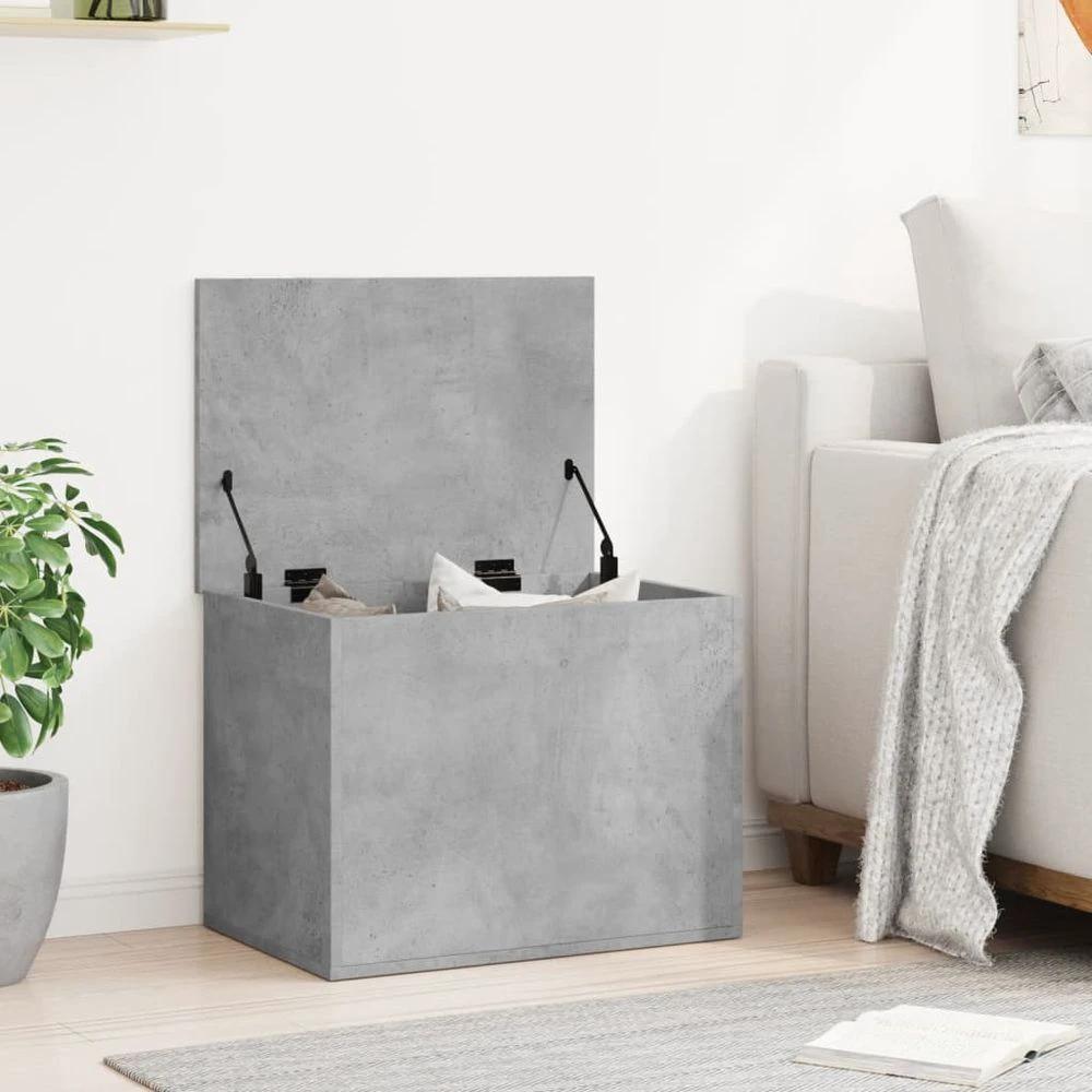 Storage Box Concrete Grey 60x42x46 cm vidaXL Engineered Wood by vidaXL
