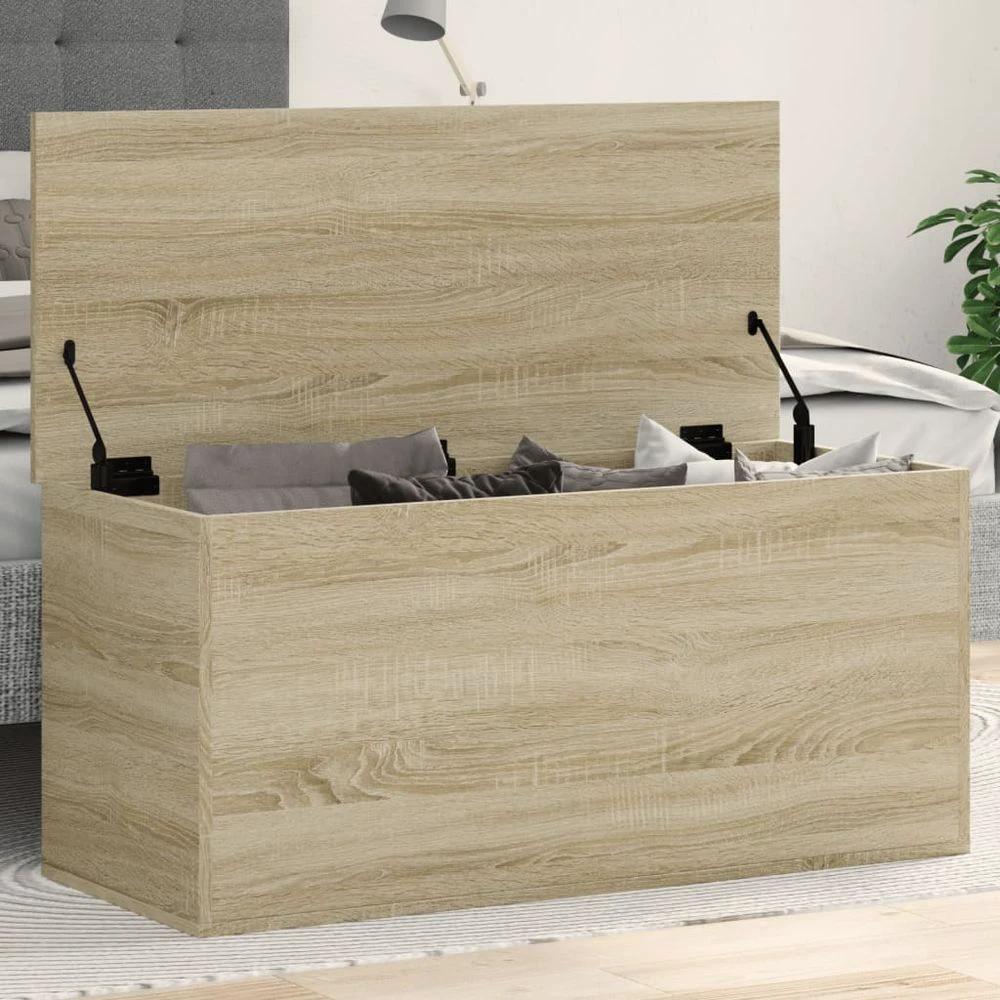vidaXL Storage Box Sonoma Oak 100x42x46 cm vidaXL Engineered Wood - Uncategorized Storage Box