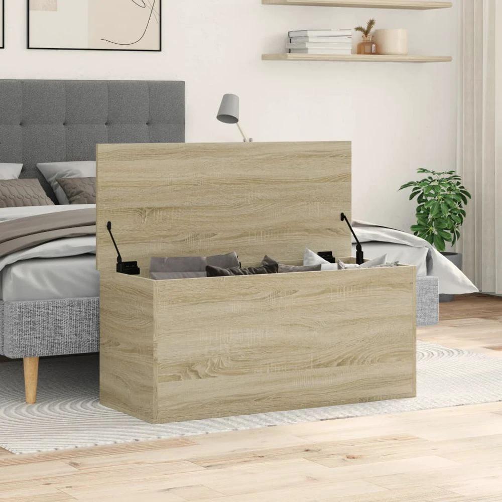vidaXL Storage Box Sonoma Oak 100x42x46 cm vidaXL Engineered Wood - Uncategorized Storage Box