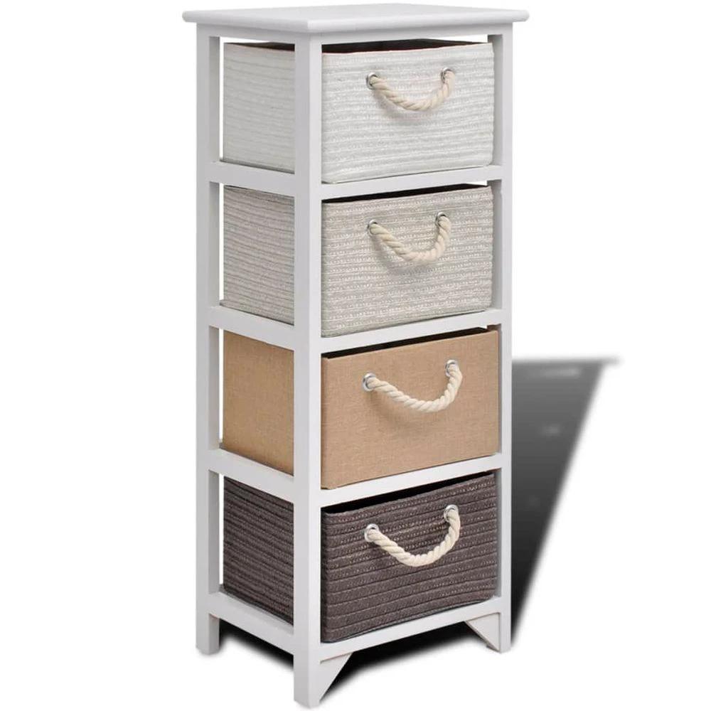vidaXL Storage Cabinet 4 Drawers Wood vidaXL - Uncategorized Storage Box