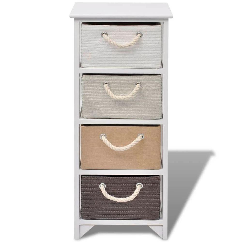 vidaXL Storage Cabinet 4 Drawers Wood vidaXL - Uncategorized Storage Box