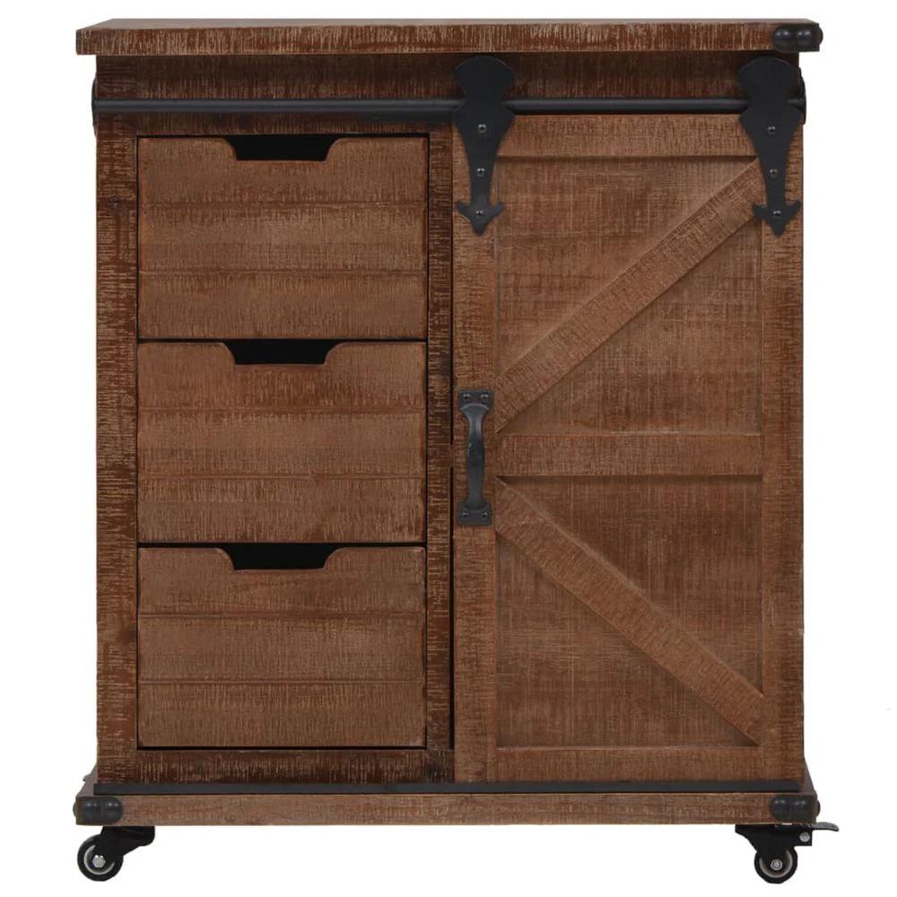 vidaXL Storage Cabinet Solid Fir Wood vidaXL 64x33.5x75 cm Brown - Uncategorized Storage Box