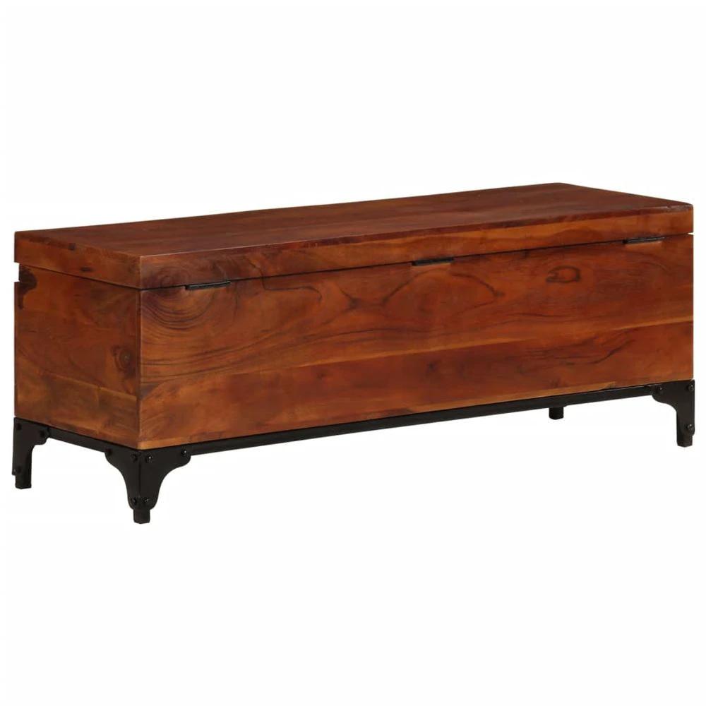 Storage Trunk 110x35x41 cm vidaXL Solid Acacia Wood by vidaXL