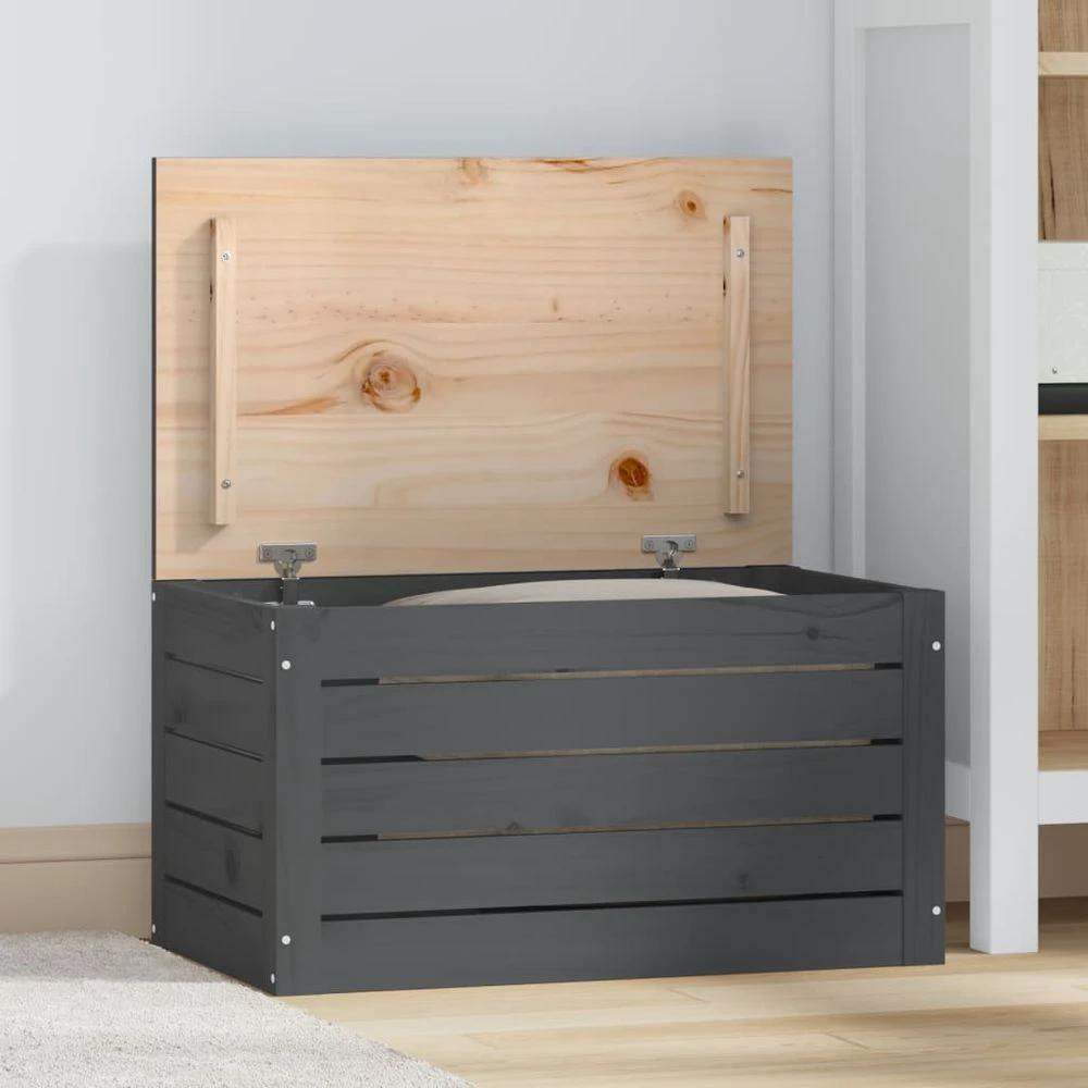 Storage Box 59.5x36.5x33 cm vidaXL Solid Wood Pine by vidaXL