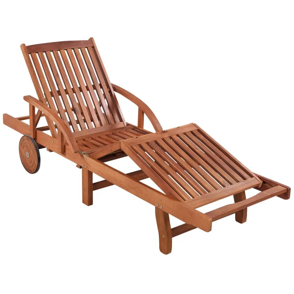 vidaXL Sun Lounger Solid Acacia Wood - Sun Lounger