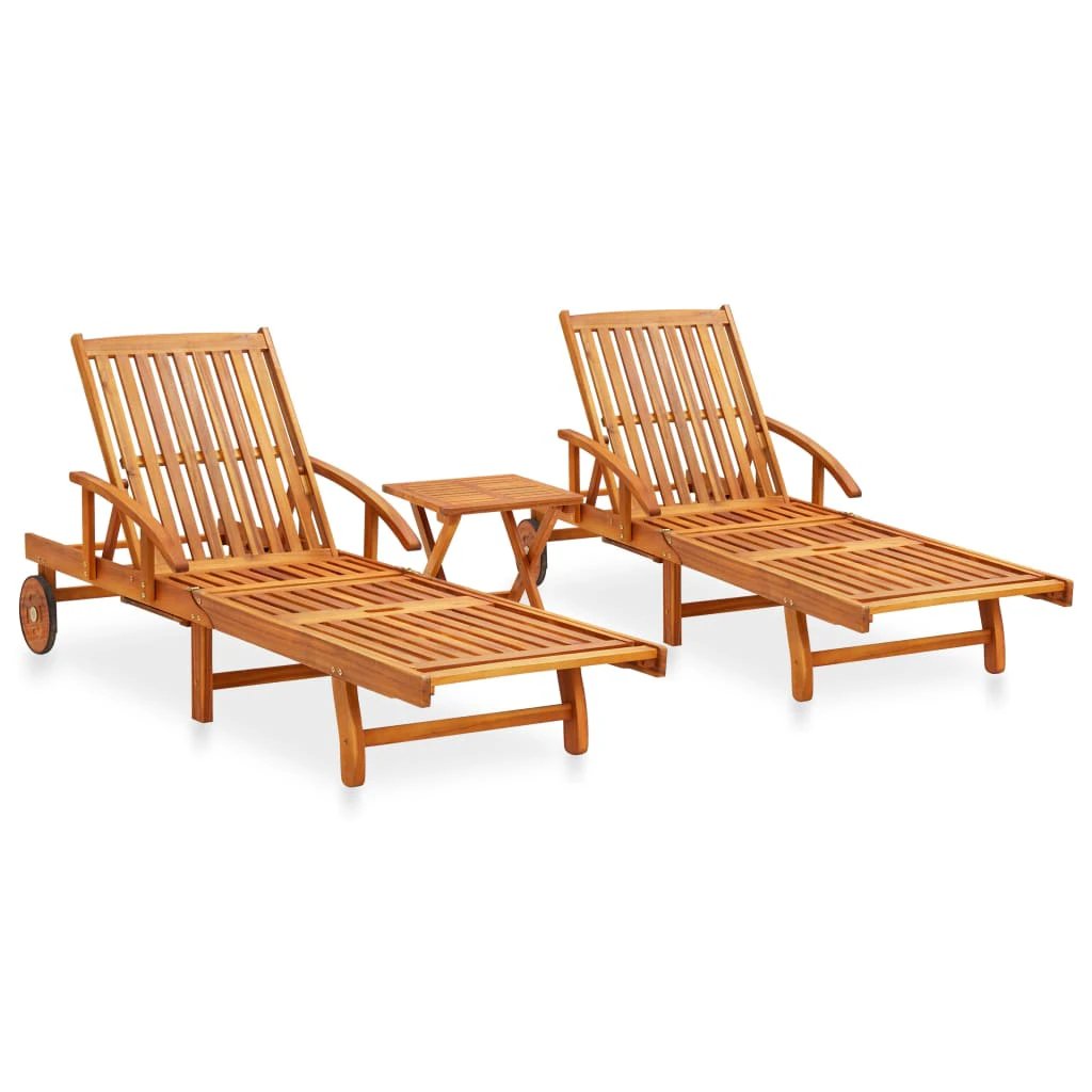 vidaXL Sun Lounger Solid Acacia Wood - Sun Lounger