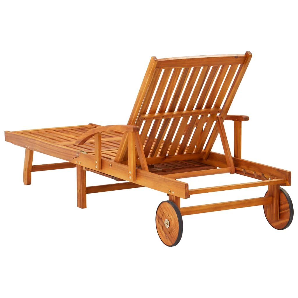 vidaXL Sun Lounger Solid Acacia Wood - Sun Lounger