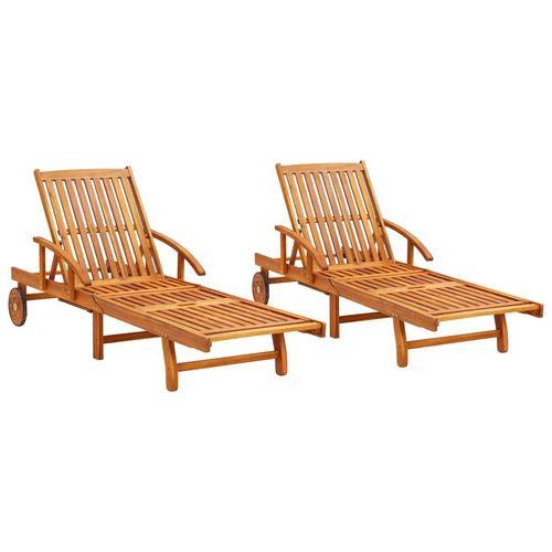 vidaXL Sun Lounger Solid Acacia Wood by vidaXL