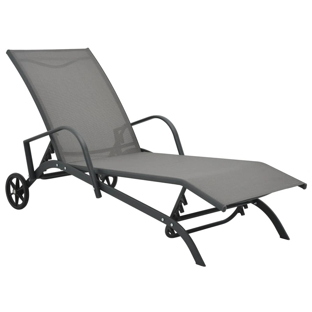 vidaXL Sun Lounger Steel and Textilene by vidaXL