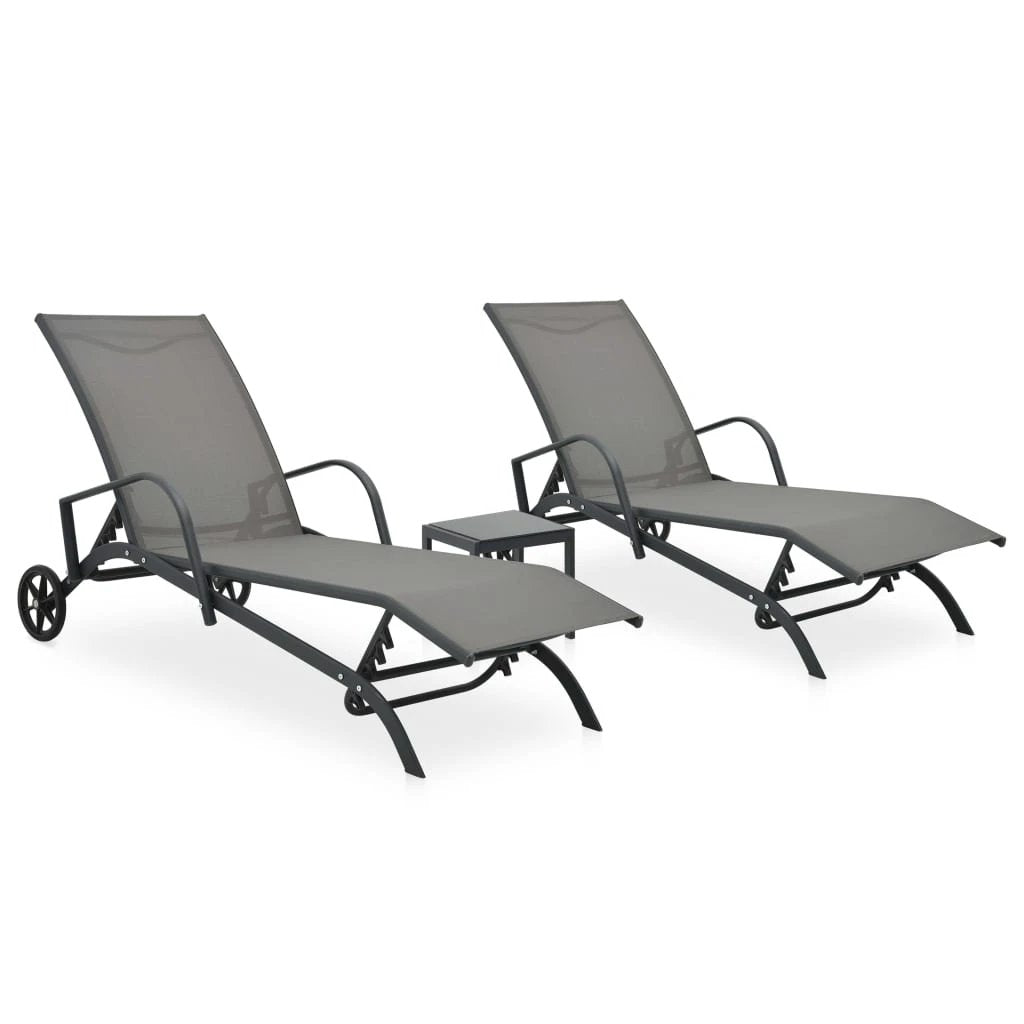 vidaXL Sun Lounger Steel and Textilene by vidaXL