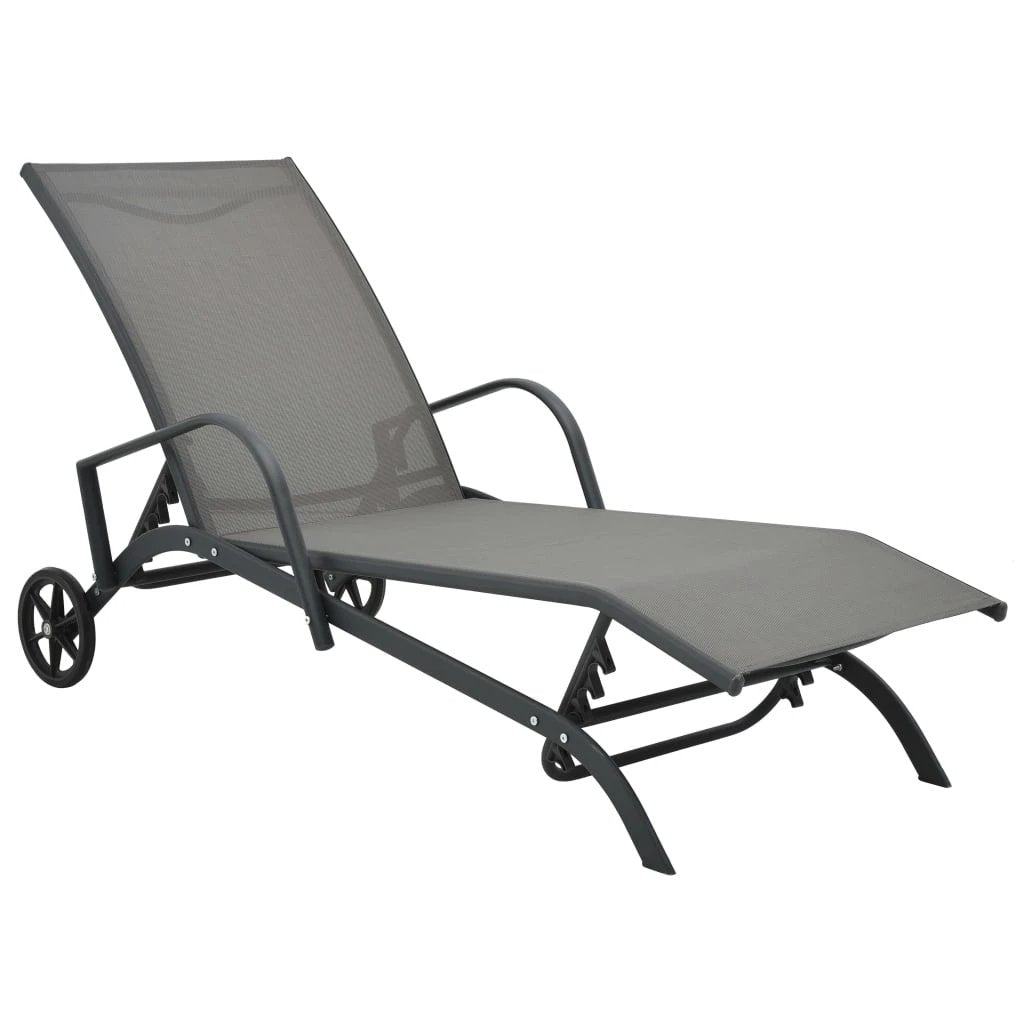vidaXL Sun Lounger Steel and Textilene by vidaXL