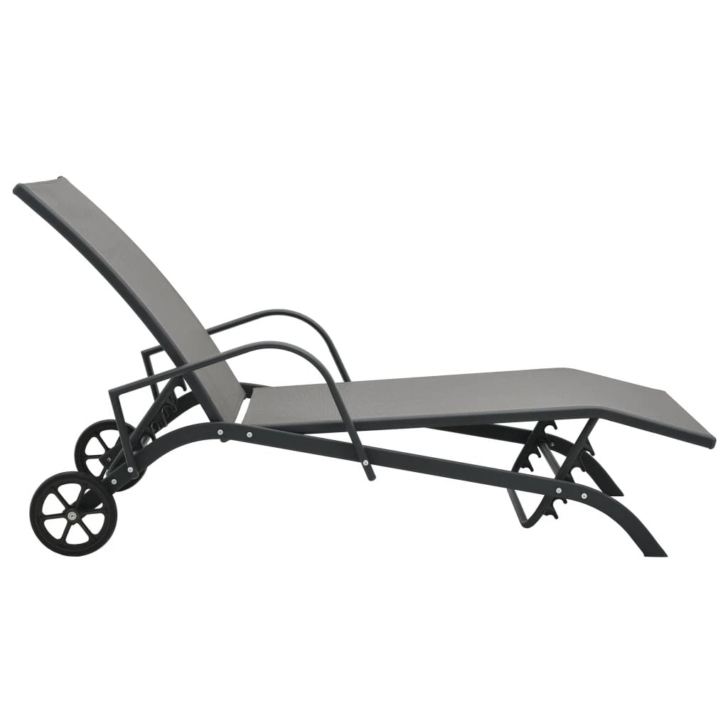 vidaXL Sun Lounger Steel and Textilene by vidaXL