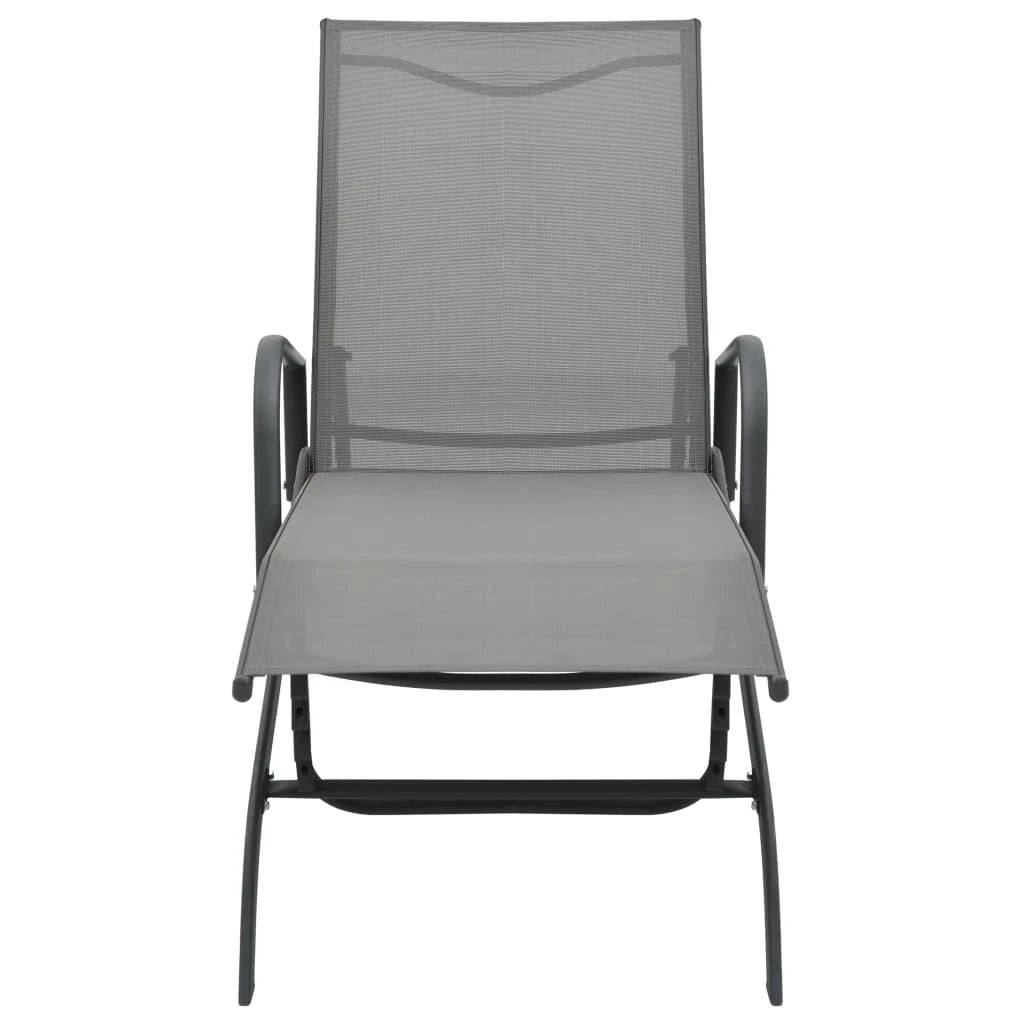 vidaXL Sun Lounger Steel and Textilene by vidaXL