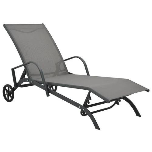 vidaXL Sun Lounger Steel and Textilene by vidaXL
