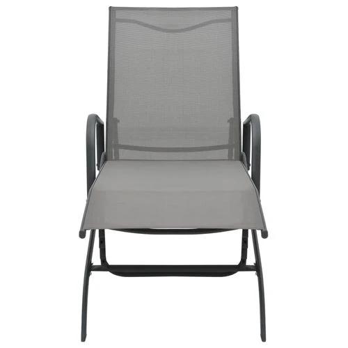 vidaXL Sun Lounger Steel and Textilene - Sun Lounger