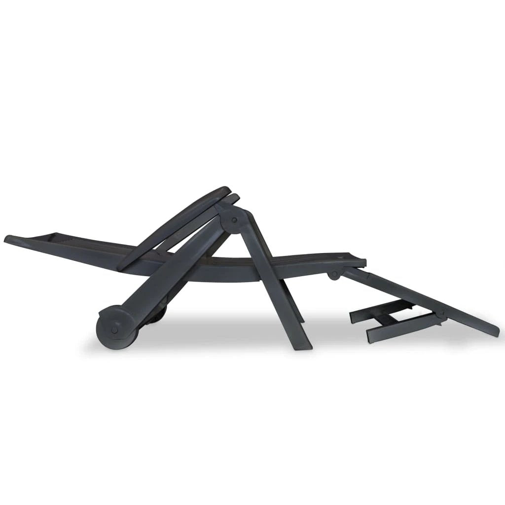 vidaXL Sun Lounger with Footrest Plastic White - Sun Lounger